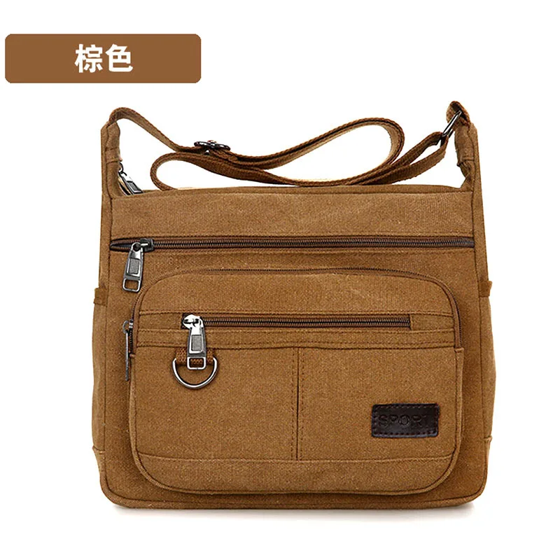 

2019 New Style Canvas Men's Bag Shoulder Bag Shoulder Bag Large Capacity MEN'S Backpack Casual shang ban bao