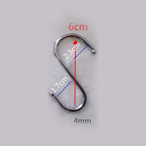 10Pcs Households Stainless Steel S Hooks Utensil Coat Clothes Hanger Supplies