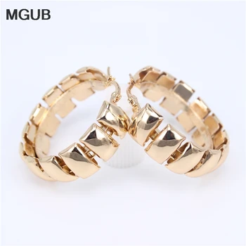 

2020 New Design Fashion Big Smooth Circle Hoop Earrings for Women 40mm Stainless Steel Earrings Party Girl Gift Jewelry LH796
