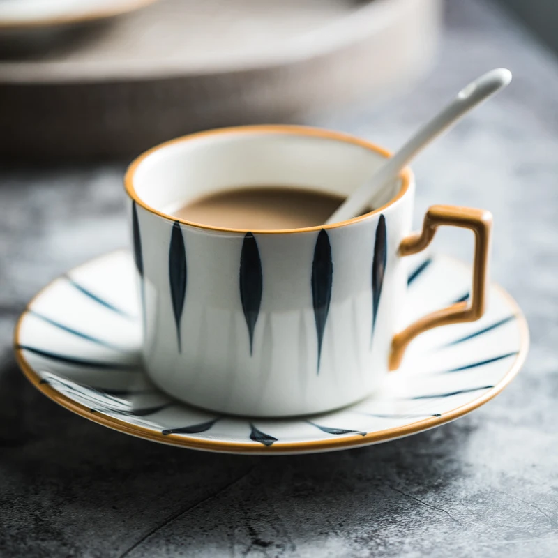 Ethiopian Traditional Coffee Cup Set Ceramic Cappuccino Tea Cups Personalized Cute Handmade Taza Desayuno Kitchen AF50BD | Дом и сад