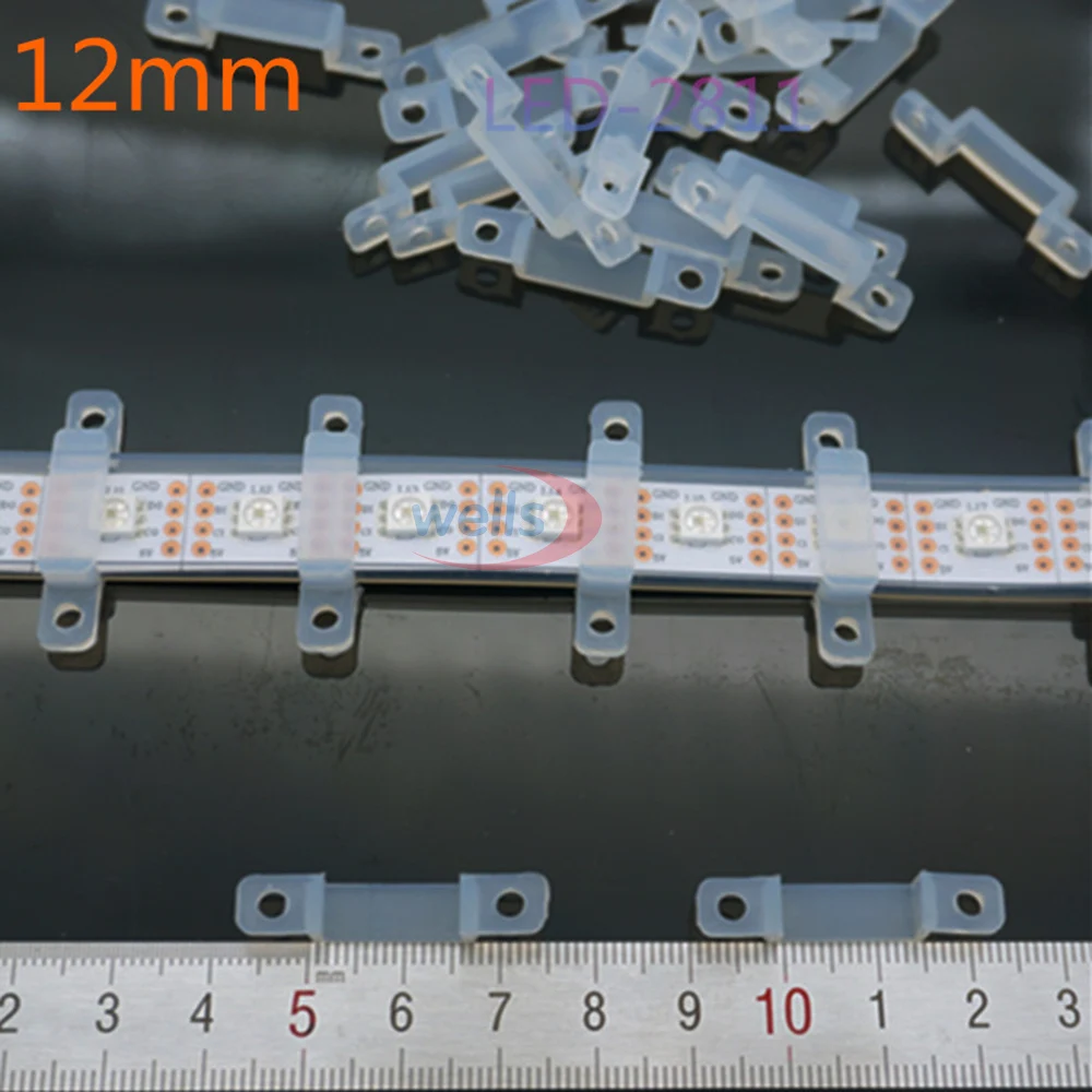 20 шт 8 мм/10 мм/12 мм светодиодный силиконовый клип разъемы для 3528 5050 RGBW RGB WS2812 светодиодный светильник