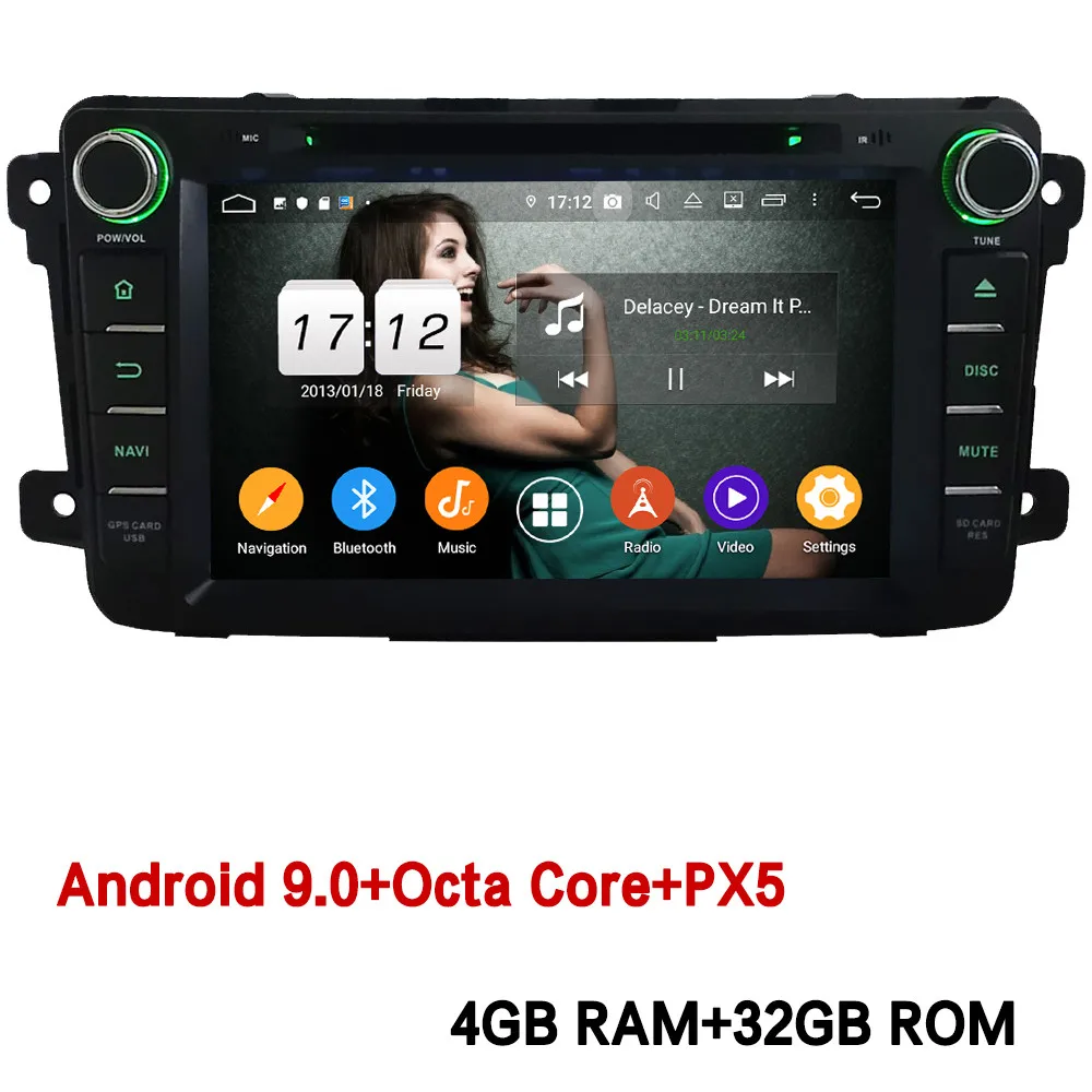 Klyde ips 4G wifi Android 9,0 Восьмиядерный 4 Гб ОЗУ 64 Гб ПЗУ DSP BT автомобильный DVD мультимедийный плеер Радио стерео для Mazda CX-9 2007 - Цвет: 4GB RAM x 32GB ROM