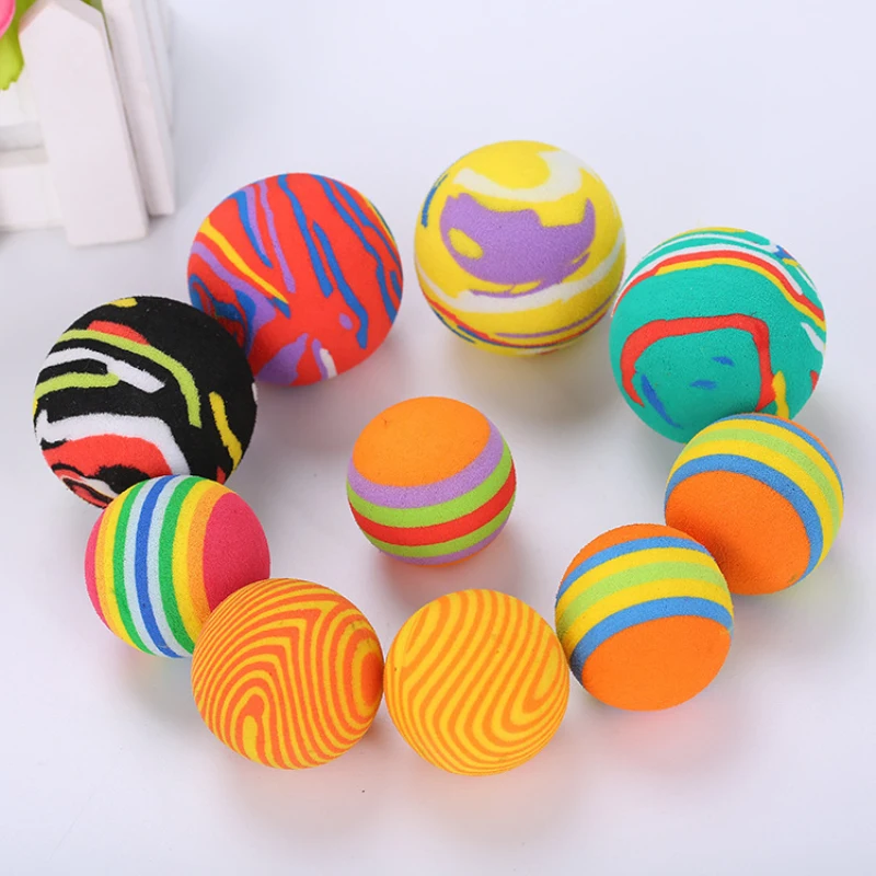 Hot!!! Self-excited Cat Toy Ball Foam Ball Pet Toy Cat Multicolor Ball Interactive Fun Color EVA Ball Color Random Pet Products