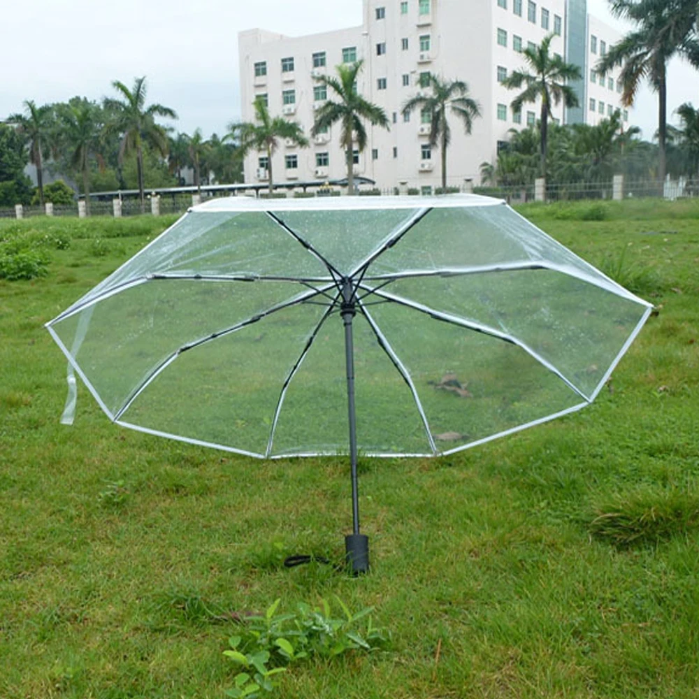 Прозрачный дождевой зонт компактный складной автоматический складной зонт дорожный зонт от солнца Портативный Открытый Прогулки