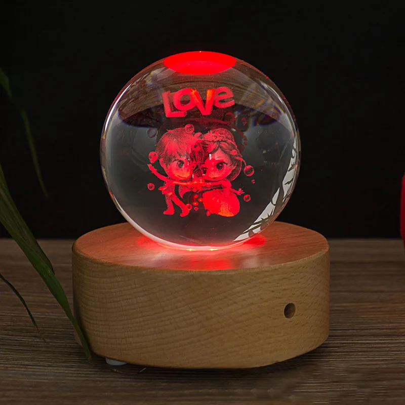 80 мм Хрустальный шар резной красивый 3D пользовательский узор подарок на день рождения украшения, чтобы отправить друзей, чтобы отправить детей