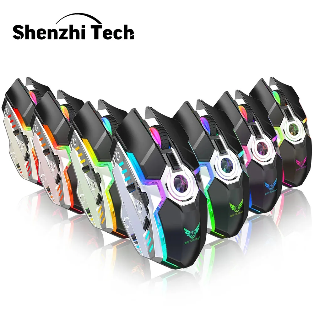 RGB игровая мышь беспроводная перезаряжаемая 7 клавиши кнопки 2400 | Отзывы и видеообзор