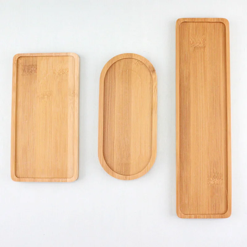 Rectangle Solid Wood Pan Plate Storage Fruit Dishes Saucer Tea Tray Dessert Dinner Sushi Serving Flower Pot Bracket | Дом и сад