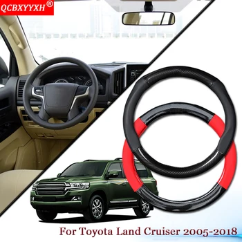 

Car Styling Carbon Fiber Leather Car Steering Wheel Cover Car Steering-wheel Hubs Accessories For Toyota Land Cruiser 2005-2018