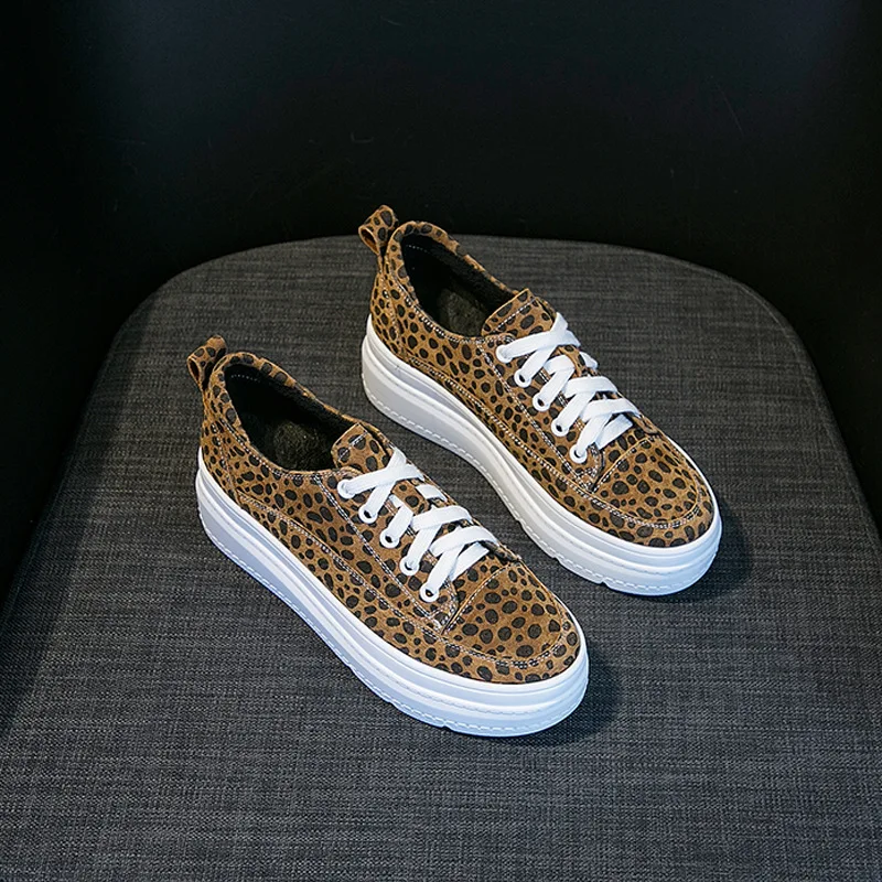 Женские вулканизированные туфли; женские кроссовки; леопардовая обувь; chaussures femme; женская обувь на толстой подошве; Цвет Черный; tenis feminino; повседневные кроссовки