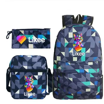 

LIKEE Backpack for Girls Likee Video App 3 PCS/set School Bags for Teenage Girls Russia Bookbag Back Pack Sac Mini Backpack