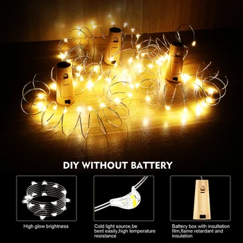 

Battery powered cork wine bottle light 1m / 2m DIY LED string light bar light birthday party wine bottle stopper light strip
