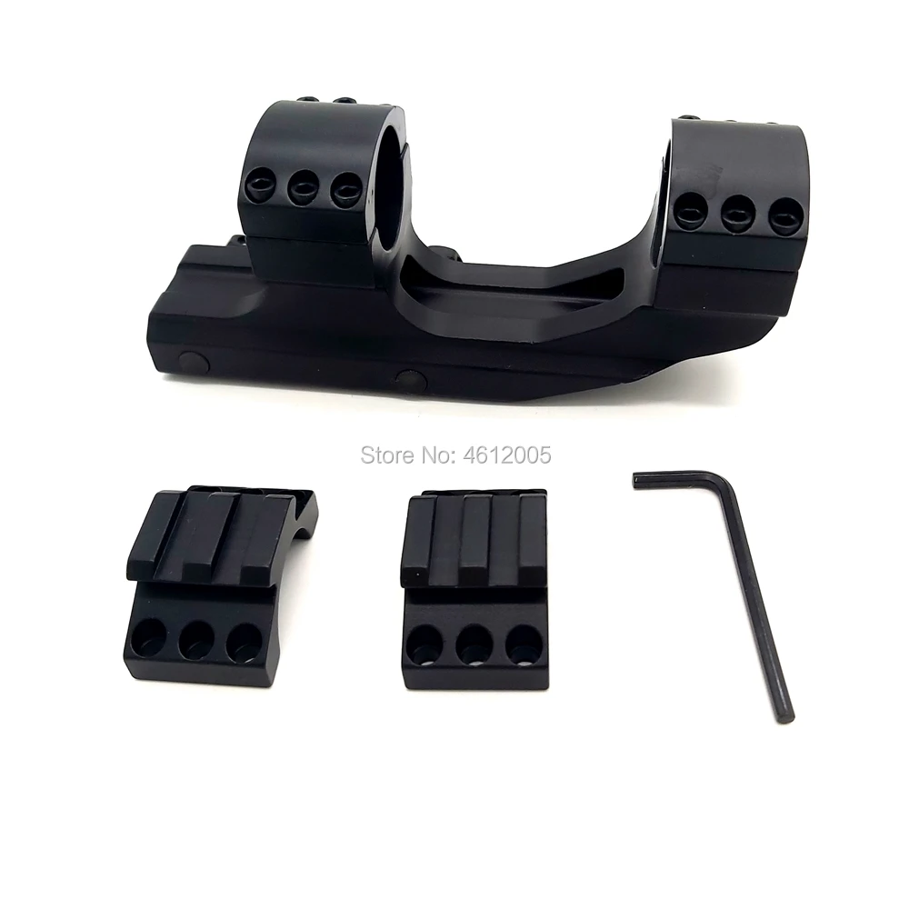1" inch Dual Ring Tactical Cantilever Rifle Scope Mount Tri Rail with 2 CAPS