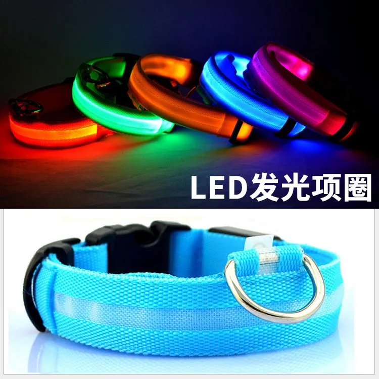 

Nylon LED Pet Dog Collar,Night Safety Flashing Glow In The Dark Dog Leash,Dogs Luminous Fluorescent Collars Pet Supplies