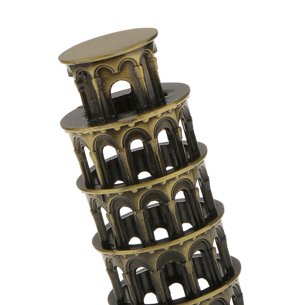 Leaning Tower of Pisa Model Home Decor Metal Craft Furnishing Article 15.5CM