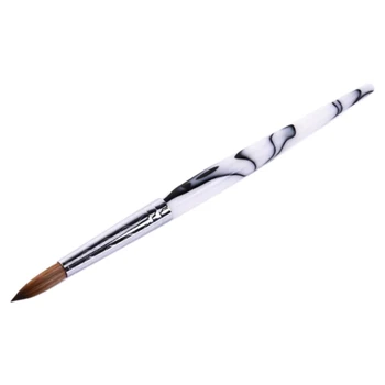 

1Pcs plastic Nail Brush Classical Design White plastic Handle Kolinsky Sable Brush Profession Nail Art Salon