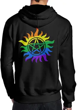 

Rainbow Style Supernatural Back Print Long-Sleeved for Man winter summer coat streetwear gym jogger hoodies Sweatshirts