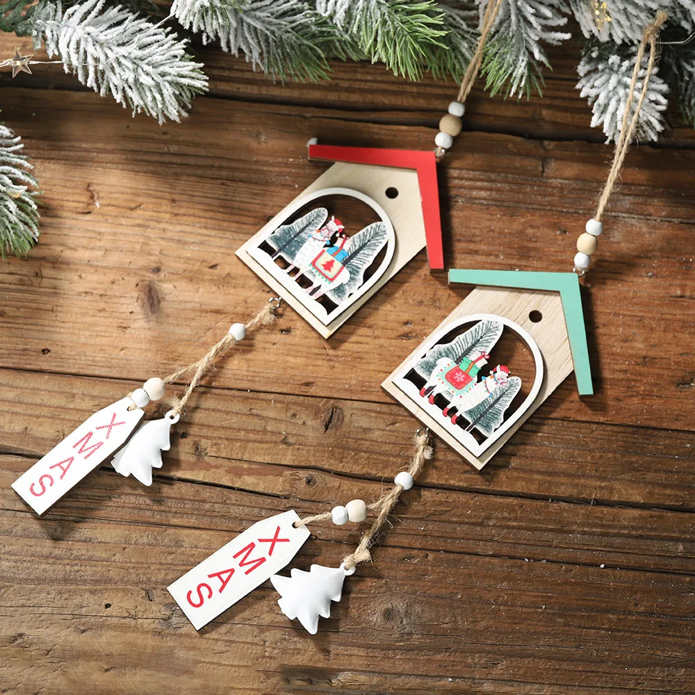 Креативный Рождественский Декор украшение для дома Рождественская елка полый деревянный подвесной кулон лама Альпака Рождественская елка висячие украшения
