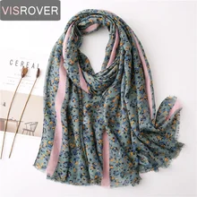 Visrover 2020 Новый хиджаб с цветочным узором шарфы Лето Весна Пейсли шарф для женщин шоу пляжное платье обертывание богемные шарфы Глушитель пар...(China)