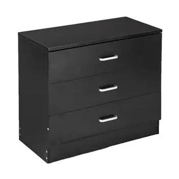 

Wood Simple 3-Drawer Dresser Black made of high quality material Elegant, fine workmanship, bedroom furniture nightstand.