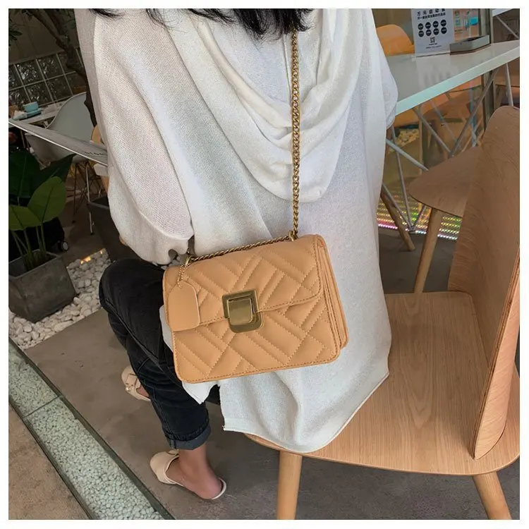JI HAO/брендовые дизайнерские сумки на плечо для женщин из искусственной кожи, модные сумки с ромбовидной строчкой, сумка через плечо с цепочками, Сумка с клапаном