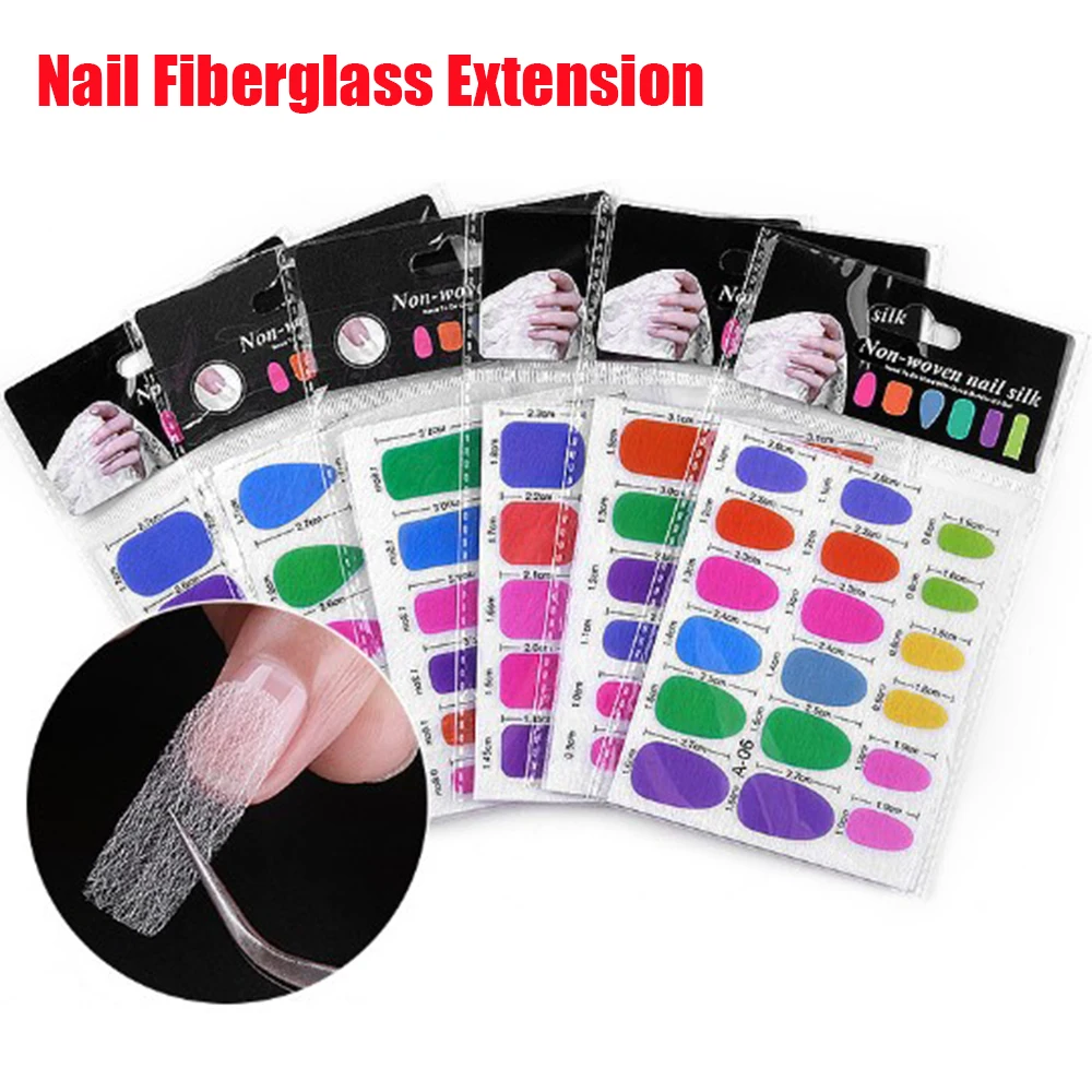 

1 Set Nail Extension Fiber Glass Quick UV Gel Building Nail Art Forms Non-woven Silks Manicure Acrylic Tips Tool