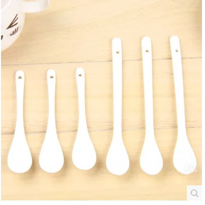Ceramic Small Spoon 62 Zakka Creative Long Handle Seasoning Stirring Spoon Coffee Spoon diao wei shao