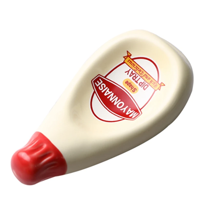 Ceramic Extruded Tomato Sauce Bottle Shape Dish Soy Plate Ketchup Mayonnaise Mustard Seasoning | Дом и сад