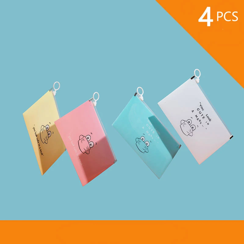 

4PCS Fashion Mask Cover Bag Portable Facemask Holder Face Mask Storage Case Save Boxes Caja Para Guardar Mascarillas Organizer