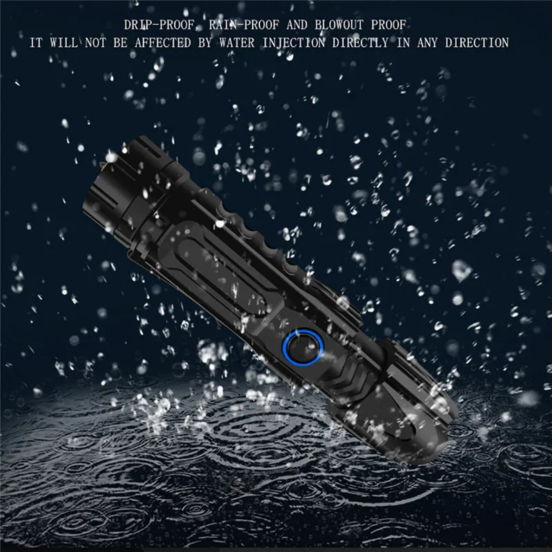 XHP90 LED Flashlight Zoomable USB Rechargeable 26650 Flashlight Torch 5 Modes linterna led recargable de alta potencia  #3N27 (7)