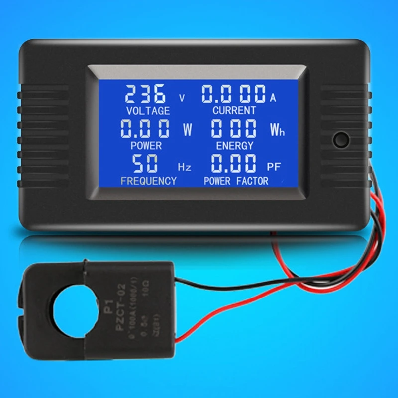 Новейшая модель 6In1 220V 100A однофазный цифровой Панель Амперметр вольт ватт кВтч