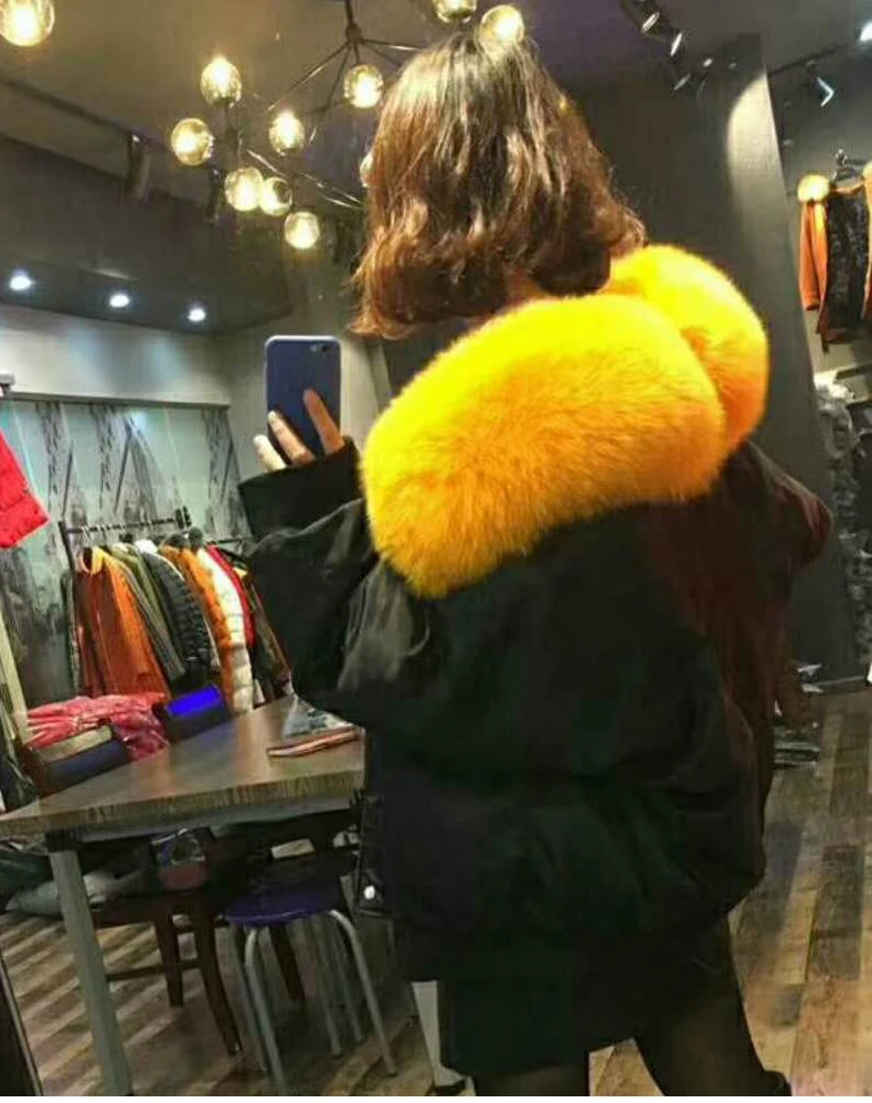 Korea winter woman duck down coat short jacket for ladies bat sleeves with fox fur collar grey white black green big size