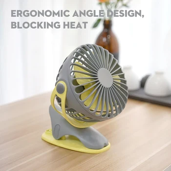 

4000mAh Portable Cooling Mini USB Fan 4 Speeds 360 Degree All-round Rotation Rechargeable Air Fan USB Charging Desktop Clip Fan