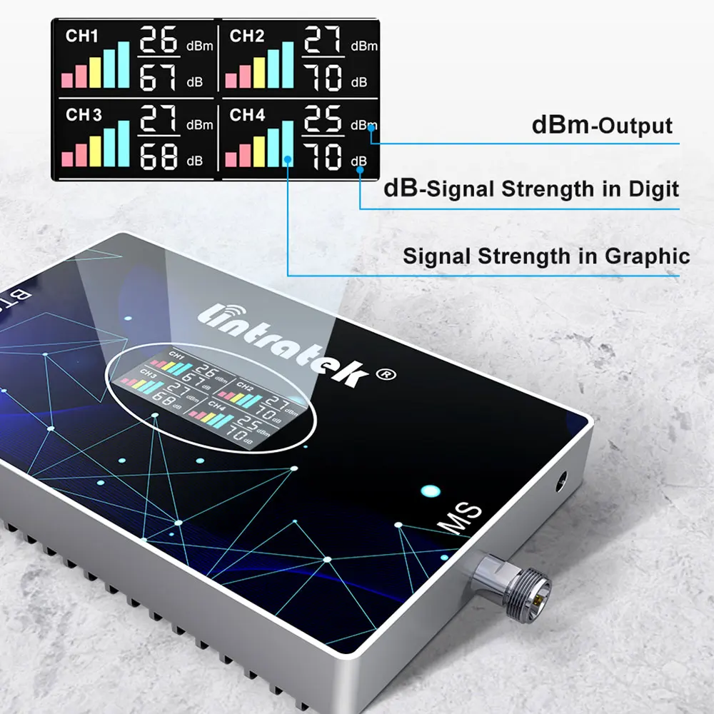 lintratek B20 2g 3g 4g signal booster 70dB 4-Band