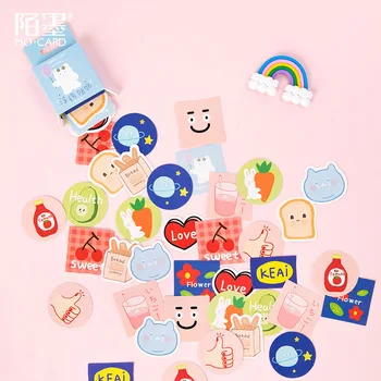 

SIXONE 45 Sheets Cute Cartoon Doodle Decoration Stickers Hand Account Diy Seal Sticker Notebook kawaii Label Sticker Stationery