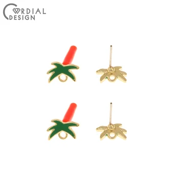 

Cordial Design 100Pcs 7*9MM Jewelry Accessories/Earrings Stud/DIY Making/Tree Shape/Paint Effect/Hand Made/Earring Findings