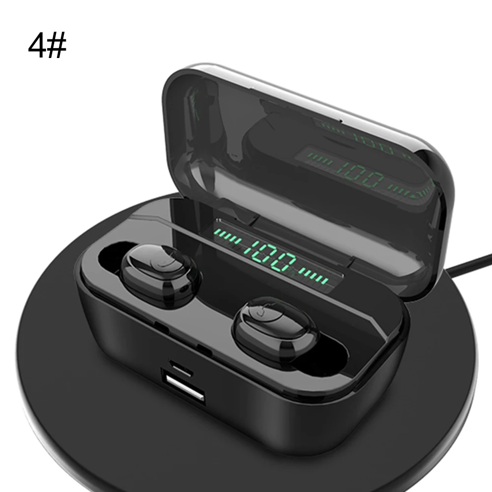 1/2 шт. двусторонний стерео Беспроводной гарнитура Bluetooth Водонепроницаемый наушники с голосовым управлением для устройств Bluetooth с зарядным футляром