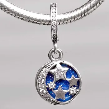 

Original Enamel Night Sky & Star With Crystal Pendant Beads Fit 925 Sterling Silver Bead Charm Pandora Bracelet Diy Jewelry