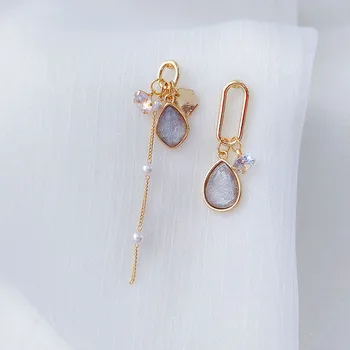 

New Earrings Trend Korean Asymmetrical exquisite Elegant Tassel Women's Earrings Fashion Simple Fashion Stud Earrings Pendant