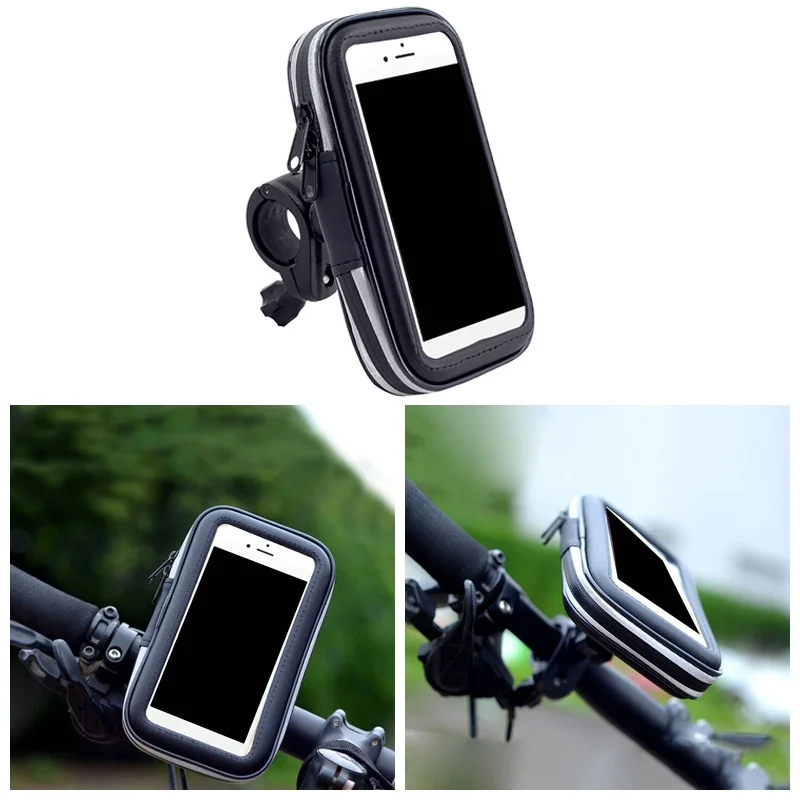Sale Bicycle Phone Storage Bag With TRANSPARENT layer Screen Touch Waterproof 5.7inch Phone GPS Case 360 Rotatable Handlebar Pouch 4