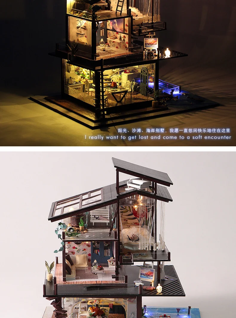 Сделай Сам креативный ручной работы Coast Cabin Valencia для изготовления дерева, не игрушка, подарок на день рождения для девочек