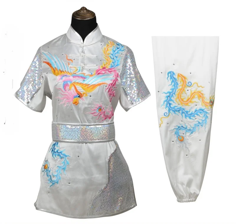 Wushu Clothing Martial Arts Uniform Embroidery Wing Chun Chinese Kungfu Uniform Wushu Staff Shaolin Kung Fu Uniform FF2249 - Цвет: 4