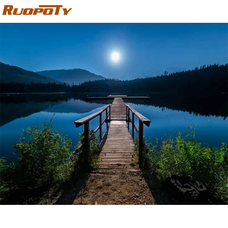Ruopoty рамка Diy Краска ing по номерам Бабочка Животные Современная Настенная живопись холст Рисование акриловая краска по номерам для домашний декор - Цвет: 190820-31
