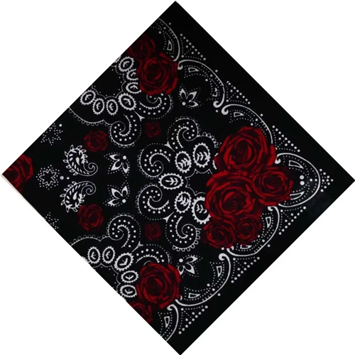 100% Cotton Purple Rose Punk Hip Hop Headwear Kerchief Bandanas Foulard Neckerchief Square Scarf for Women/Men/Boys/Girls men's scarves & shawls