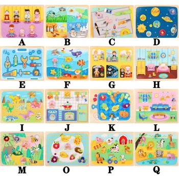 

Wooden children's wooden nail hand board puzzle educational toys Kids Educational Toy Wood Puzzle Wooden for Children Cartoon