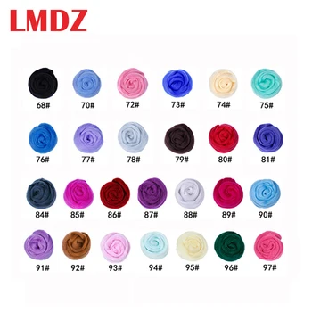 

LMDZ 50g 26 colors Materials Soft Mix Colors Dyed Felting Wool Tops Roving Wool Fibre Hand Spinning For Needle DIY Doll