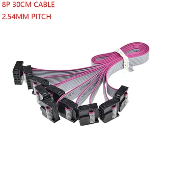 

10PCS FC-8p 30CM 2.54MM pitch JTAG AVR ISP DOWNLOAD CABLE 8P WIRE 8PIN Gray Flat Ribbon Data Cable FOR DC3 IDC BOX HEADER