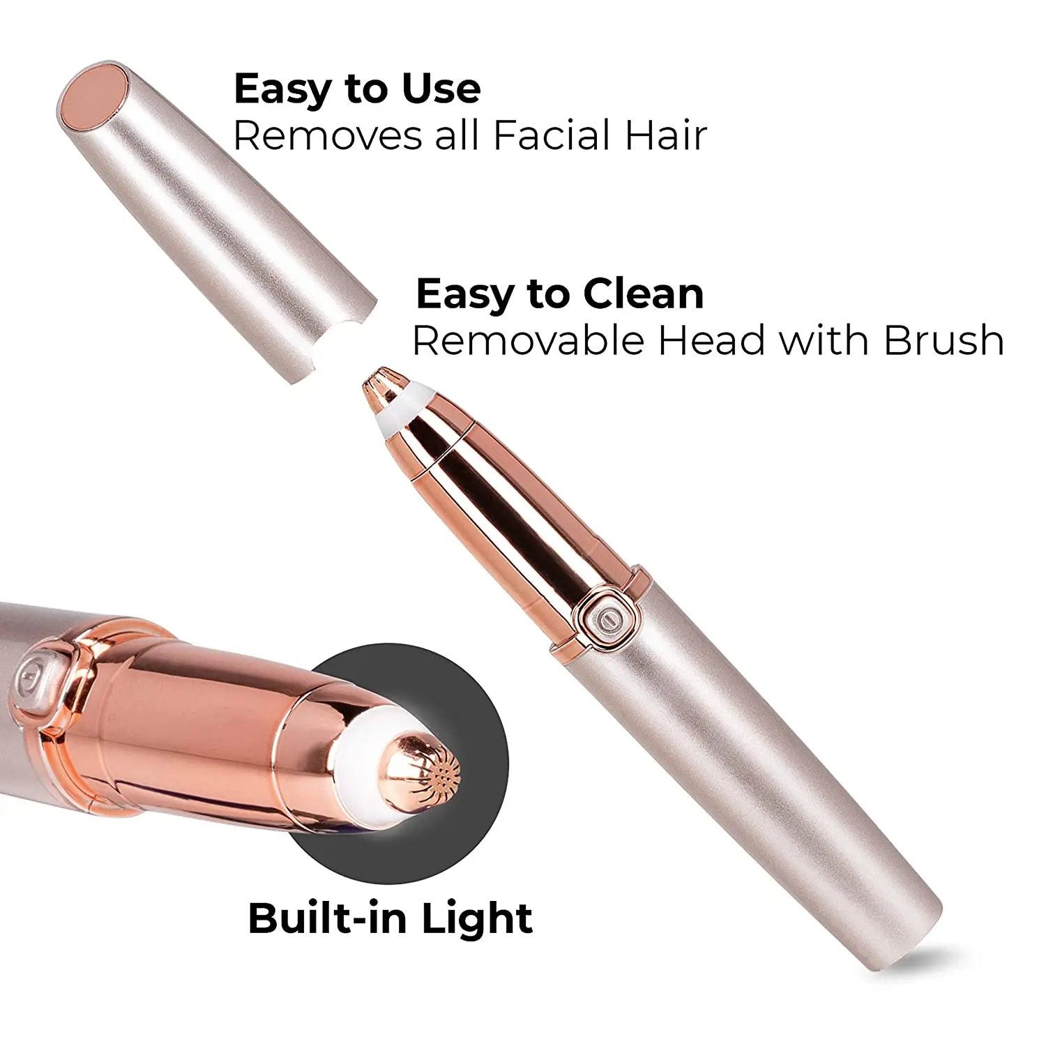 Eyebrow Hair Remover for Women, Eyebrows Hair Removal Electric Trimmer Razor Battery Operated for Smooth Finishing and Painless