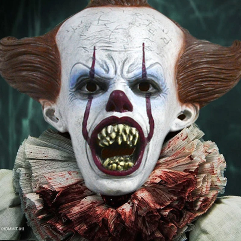 Джокер Pennywise маска для косплея Stephen King It Chapter Two 2 Horror клоун Хэллоуин вечерние костюм, реквизит