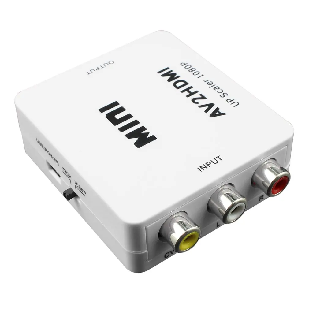 Новый композитный AV CVBS 3RCA преобразователь видеосигнала HDMI адаптер 720p 1080p белый в