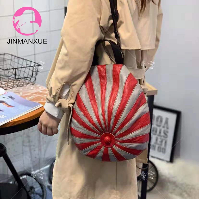 

2020 New Fashion Hat Bag Personality Creative Contrast Handbags Leather Shoulder Bag Casual Multi Purpose Messenger Bag